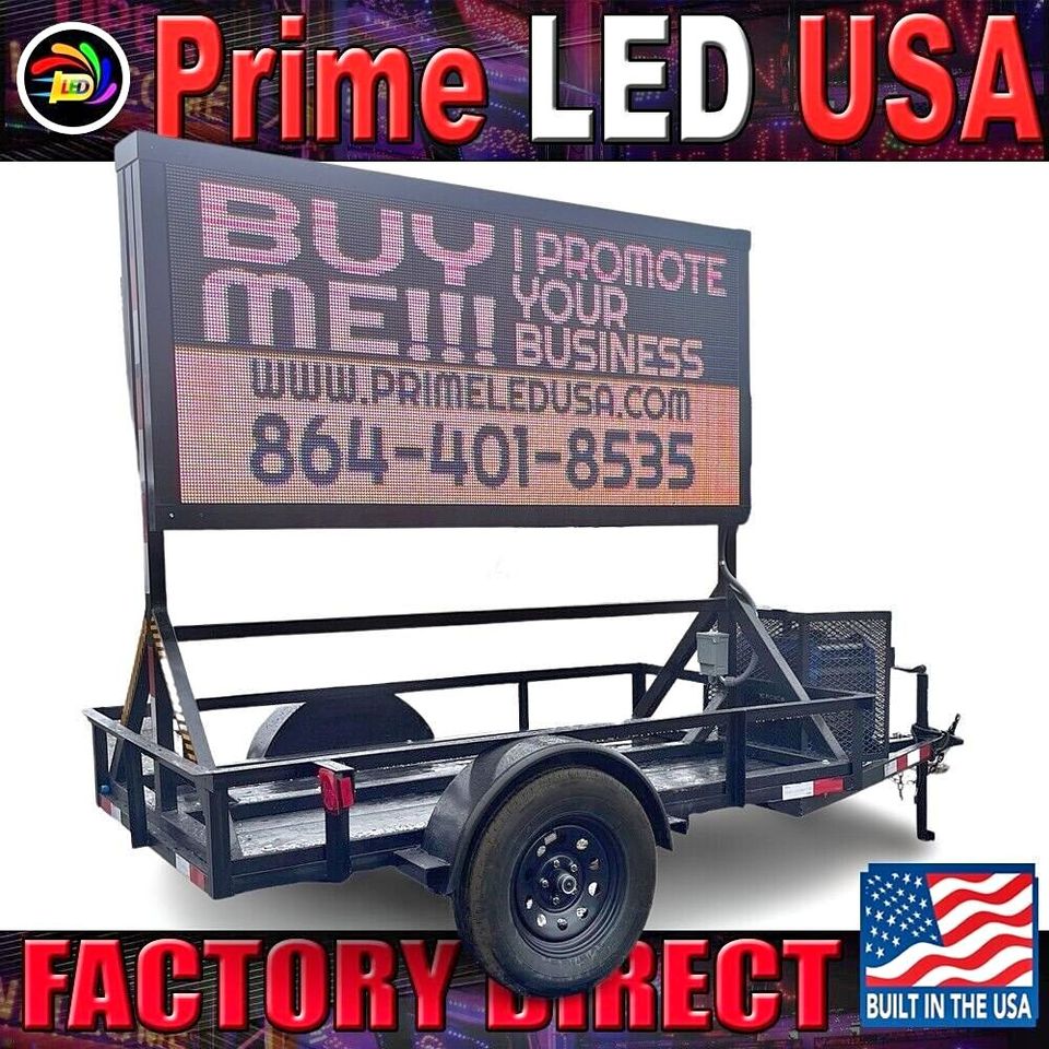 Mobile LED Sign Trailer – Prime LED USA – LED Signs Manufacturer